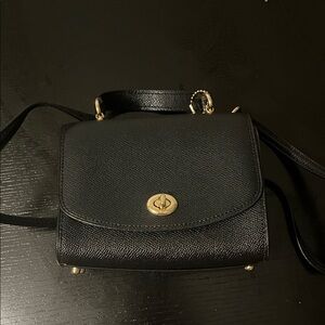 Coach Black Crossbody Bag with Gold Accents